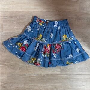 LoveShackFancy Blue Floral Skirt